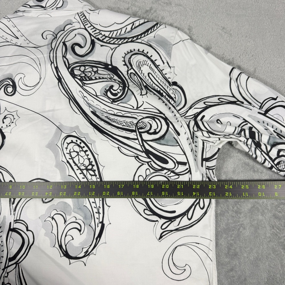 Robert Graham Mens Large Button Down Shirt Paisley White Black - Picture 7 of 9